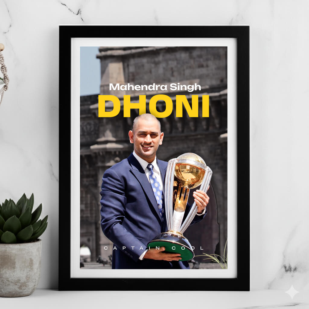 M.S. Dhoni - World Cup Trophy